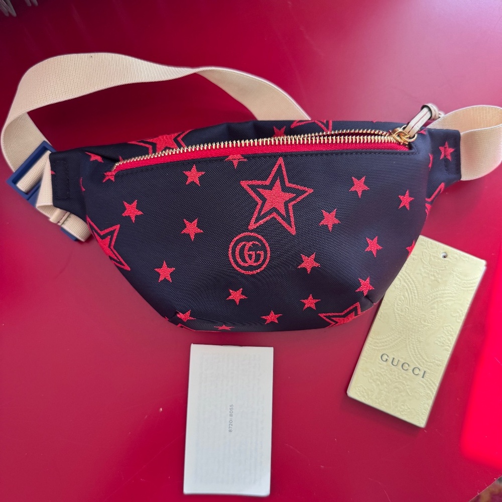 NWoT Gucci Multicolor Red Star Print Waist Belt Bag Fanny Pack Bum Bag - Picture 9 of 12